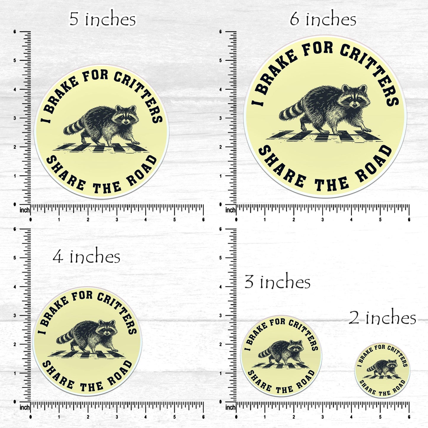 I Brake For Critters Sticker (2 Pieces): Waterproof Vinyl Decal