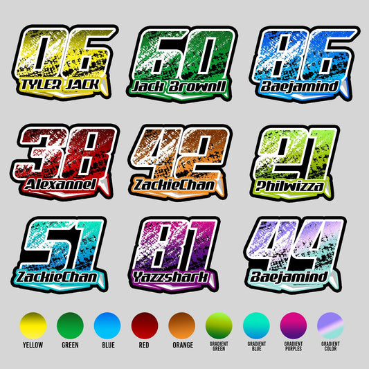 Custom Racing Name Number Sticker Waterproof Vinyl Decal Sticker
