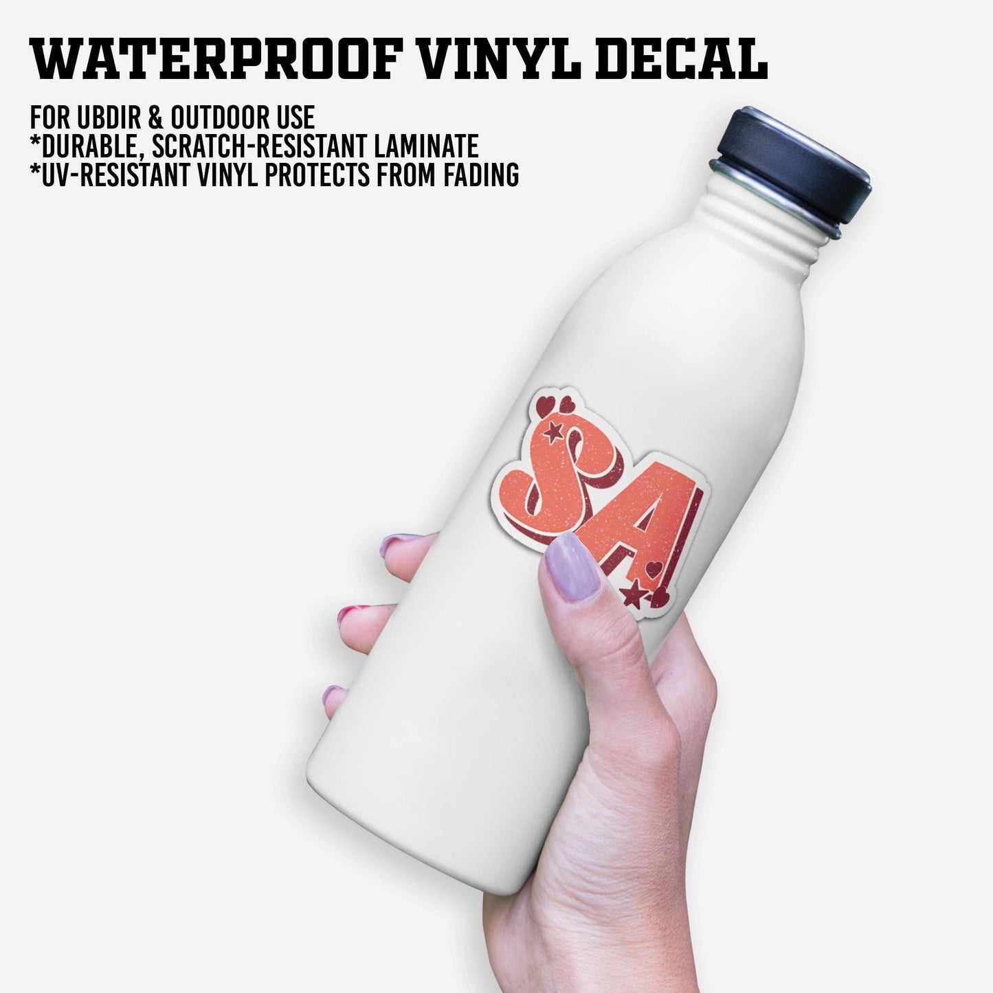 Personalized Name Vinyl Sticker: Custom Monogram Decal for Laptop, Water Bottle