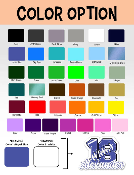 Custom Name Number Sticker, Personalized Waterproof Vinyl Decal For Football Helmet, Water Bottle, Tool Boxes, Custom Helmet Stickers