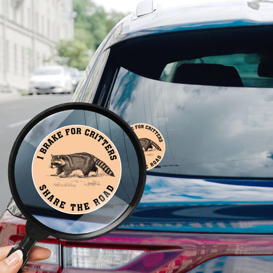 Brake for Critters Sticker (Pack of 2pcs 3 inches) - Waterproof Vinyl Decal