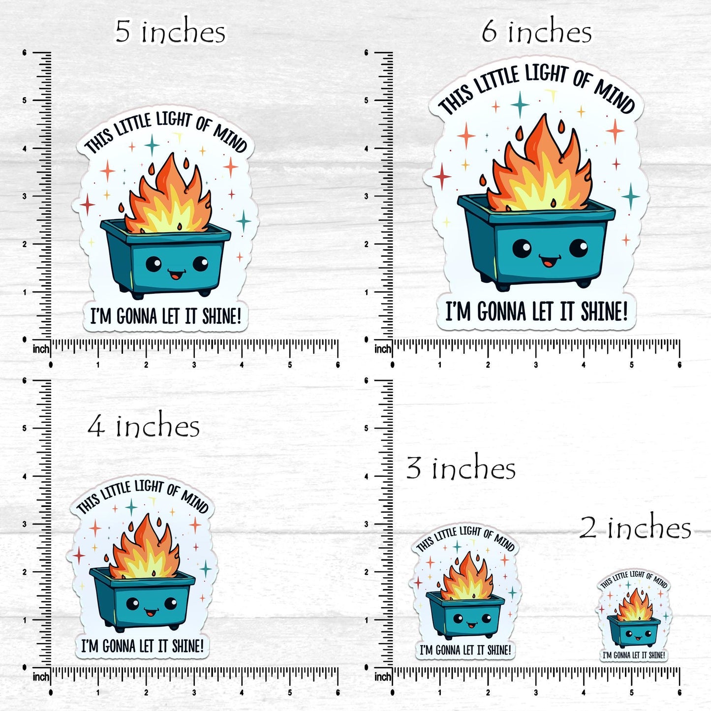 Dumpster Fire Sticker: Funny Sarcastic Anxiety Laptop Decal