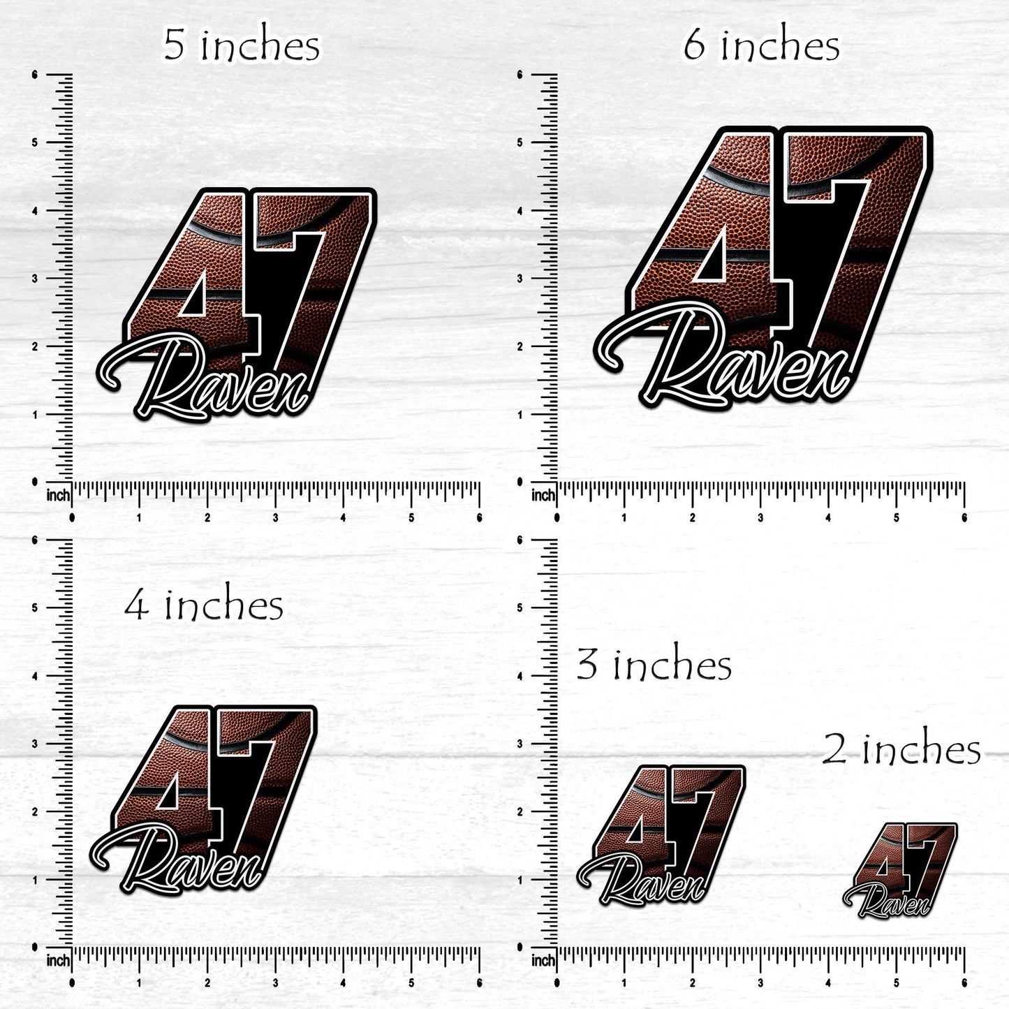 Custom Basketball Name & Number Sticker: Waterproof Vinyl Decal