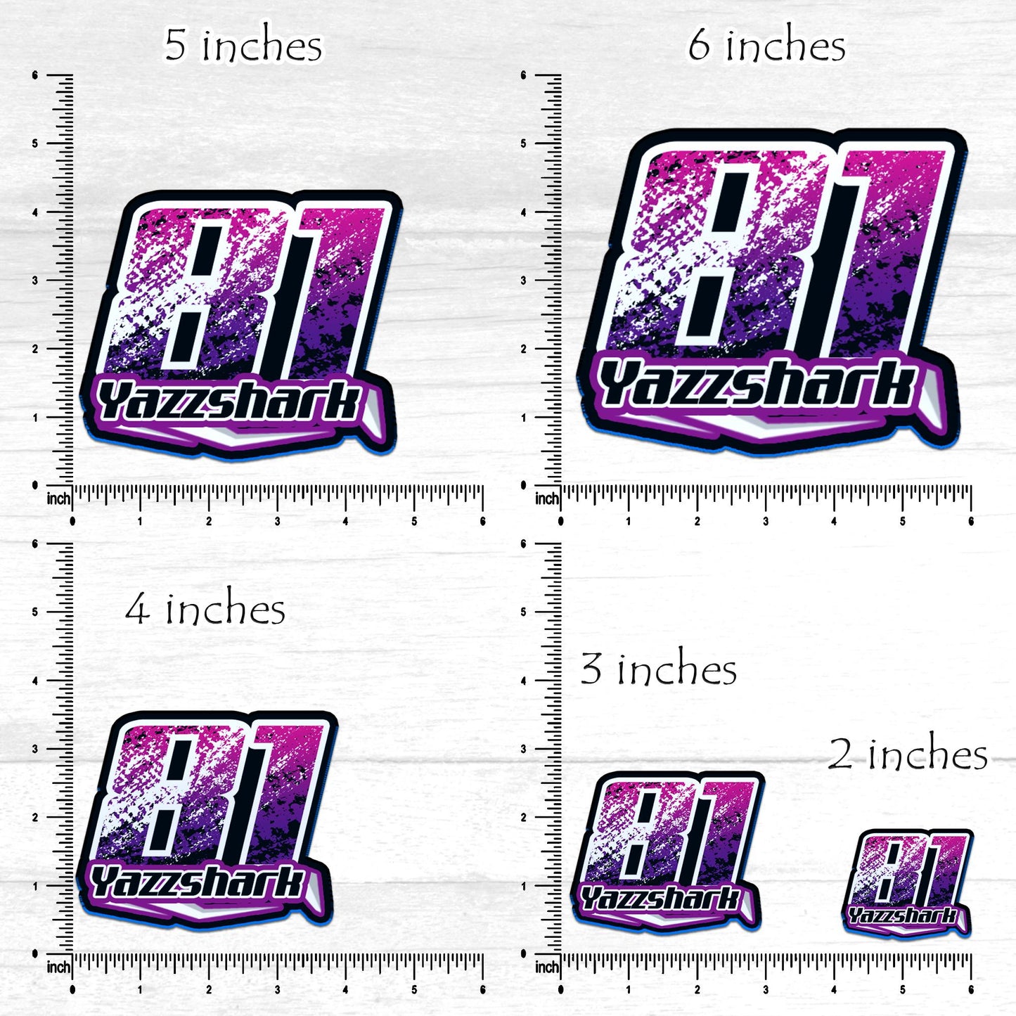 Custom Racing Name Number Sticker Waterproof Vinyl Decal Sticker