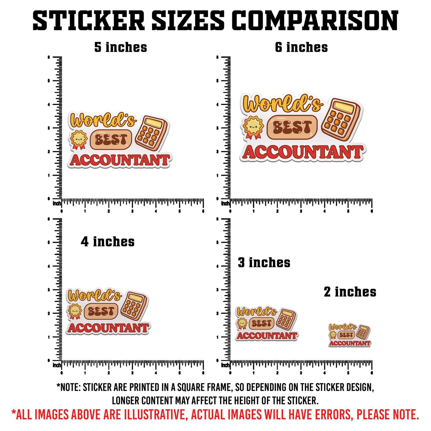 CPA Accountant Sticker Sheet (10 pcs) - Funny Waterproof Vinyl Decals