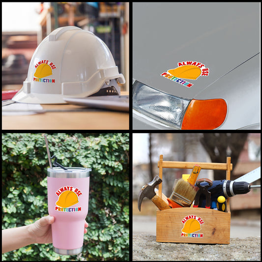 Always Use Protection Hardhat Stickers Funny Blue Collar Stickers Waterproof Vinyl Decals for Hard HatLaptop Helmet Water Bottle Stickers