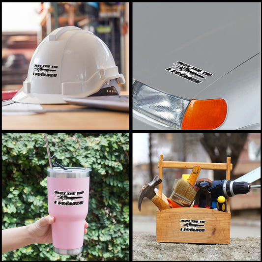 Just The Tips I Promise Stickers Funny Shooting Gun Lover Stickers Waterproof Vinyl Decals for Hard Hat Car Truck Laptop Helmet Water Bottles Bicycle Luggage Stickers