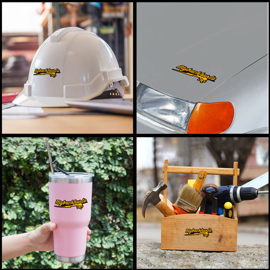 My Back Hurts Blue Collar Stickers Funny Workout Meme Sticker Waterproof Vinyl Decals for Hard Hat Car Truck Laptop Helmet Water Bottle Stickers