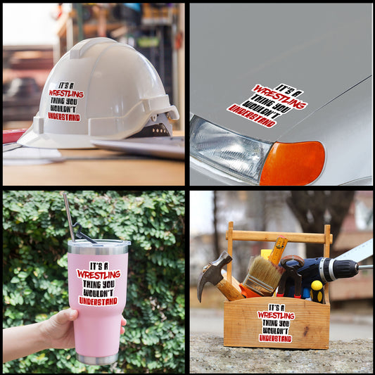 Its A Wrestling Thing You Wouldnt Understand Stickers Motivational Wrestling Stickers Waterproof Vinyl Decals for Car Truck Laptop Helmet Hardhats Water Bottles Bicycle Luggage, Blue Collar Stickers