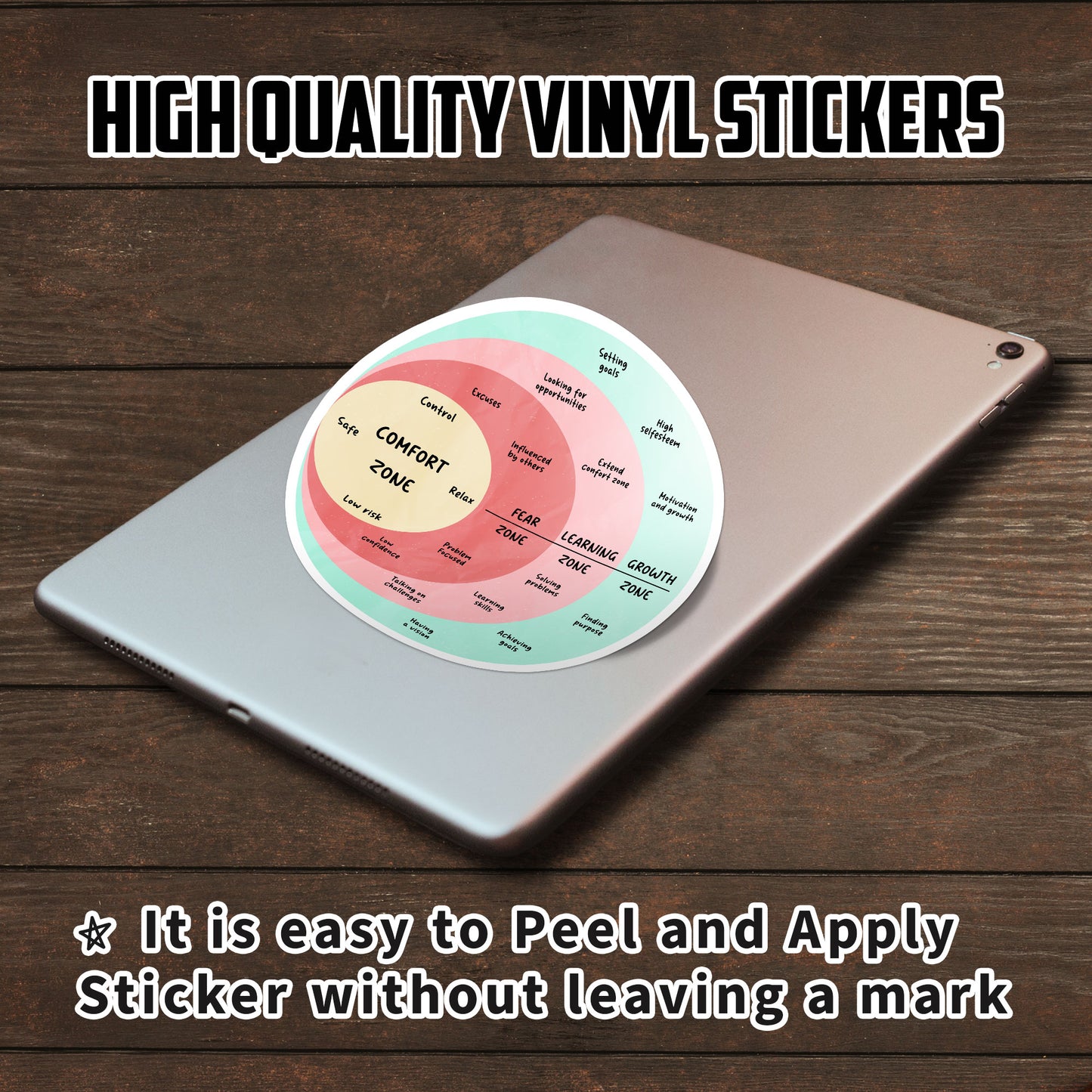 Fear Is A Liar Therapist Stickers Growth Mindset Comfort Zone Mindfulness Sticker Waterproof Vinyl Decals for Car Truck Laptop Helmet Water Bottles Bicycle Luggage Stickers