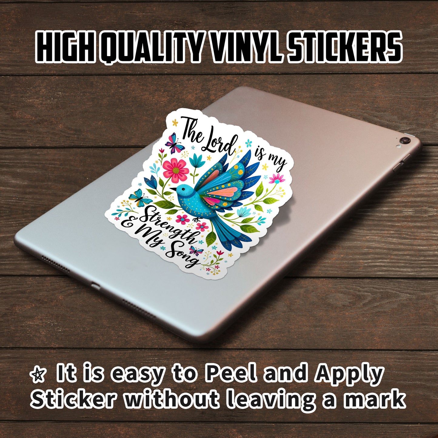 The Lord Is My Strength Sticker Religious Bible Christian Psalm 11814 Quote Sticker Waterproof Vinyl Decals for Car Truck Laptop Helmet Water Bottles Bicycle Luggage Stickers