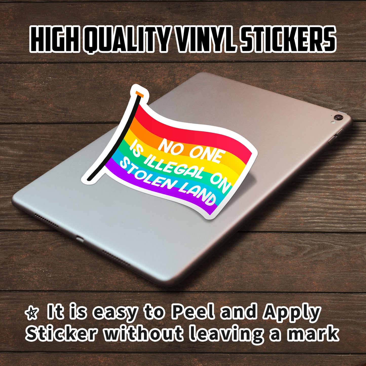 No One Is Illegal On Stolen Land Sticker, Social Justice Equality Human Rights, Equal Rights Feminist Progressive Stickers