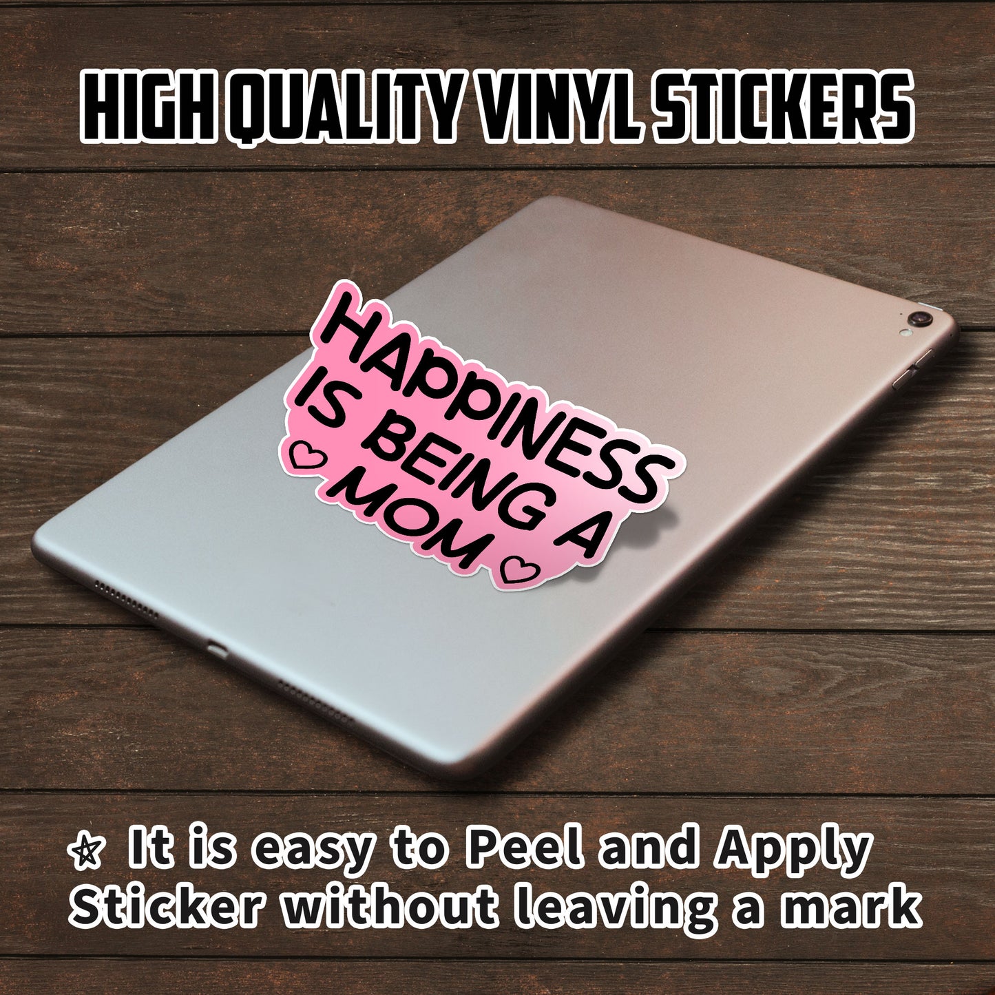 Happiness Is Being A Mom Sticker Happy Mother Day Family Sticker Waterproof Vinyl Decals for Car Truck Laptop Helmet Hardhats Water Bottles Bicycle Luggage, Blue Collar Stickers