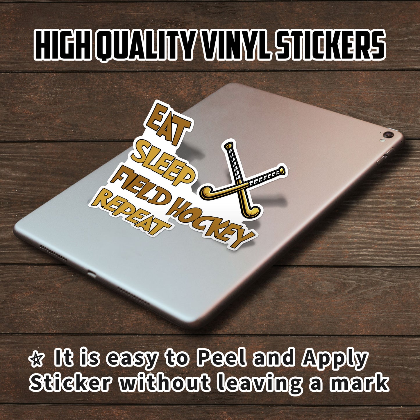 Eat Sleep Field Hockey Repeat Stickers Funny Hockey Lover Stickers Waterproof Vinyl Decals for Car Truck Laptop Helmet Water Bottles Bicycle Luggage Stickers