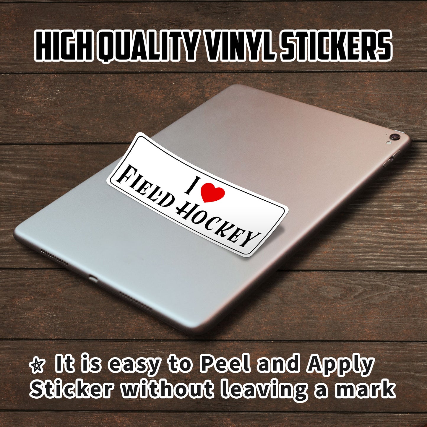 I Love Field Hockey Sticker Funny Hockey Player Sport Decals Waterproof Vinyl Decals for Car Truck Laptop Helmet Water Bottles Bicycle Luggage Stickers