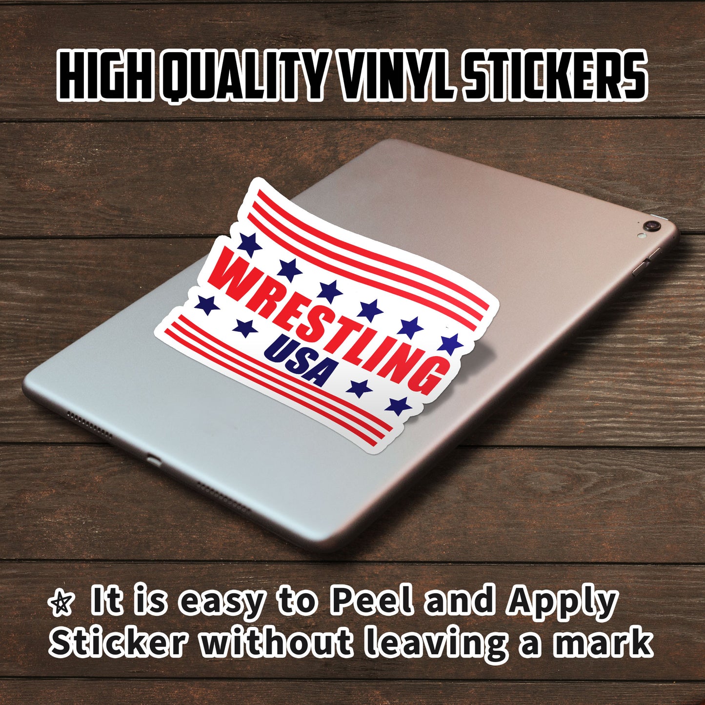 Wrestling USA Sticker Funny Wrestling Motivational Sport Stickers Waterproof Vinyl Decals for Car Truck Laptop Helmet Hardhats Water Bottles Bicycle Luggage, Blue Collar Stickers