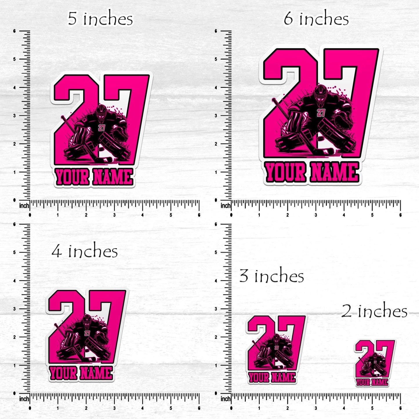 Custom Hockey Player Sticker: Personalized Name & Number, Waterproof Vinyl