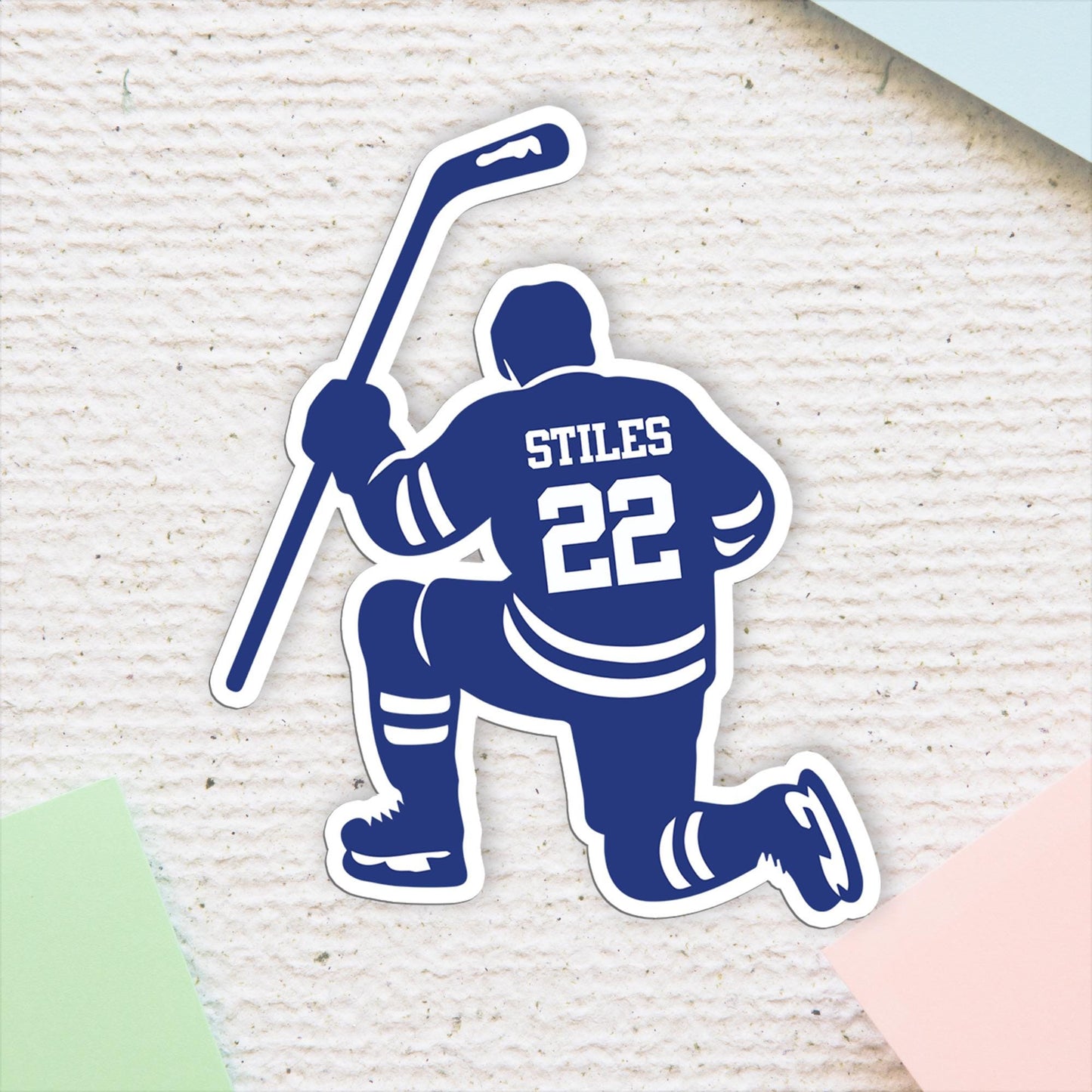 Custom Hockey Player Sticker: Personalized Celebration Decal