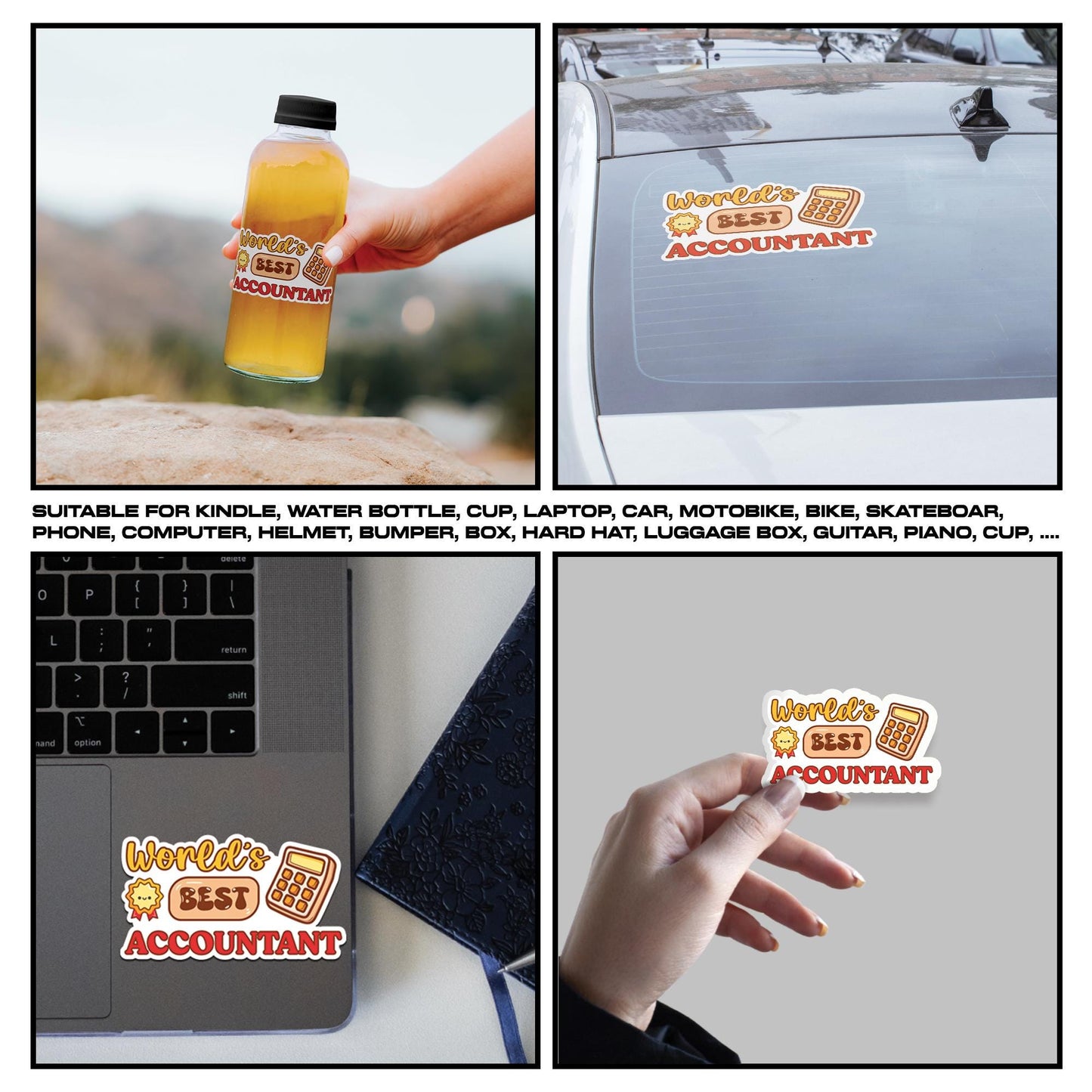 CPA Accountant Sticker Sheet (10 pcs) - Funny Waterproof Vinyl Decals
