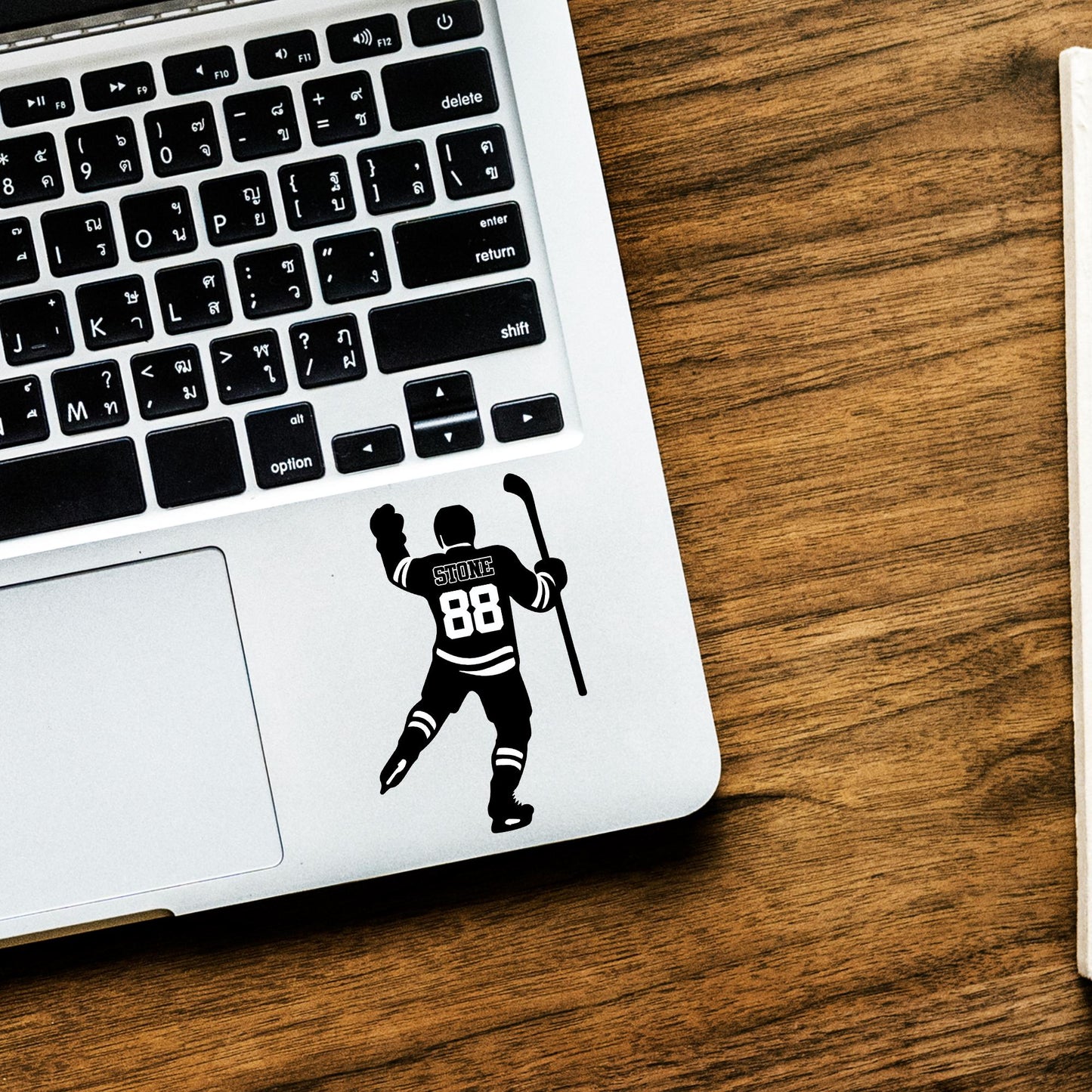 Custom Hockey Player Decal: Personalized Celebration Sticker