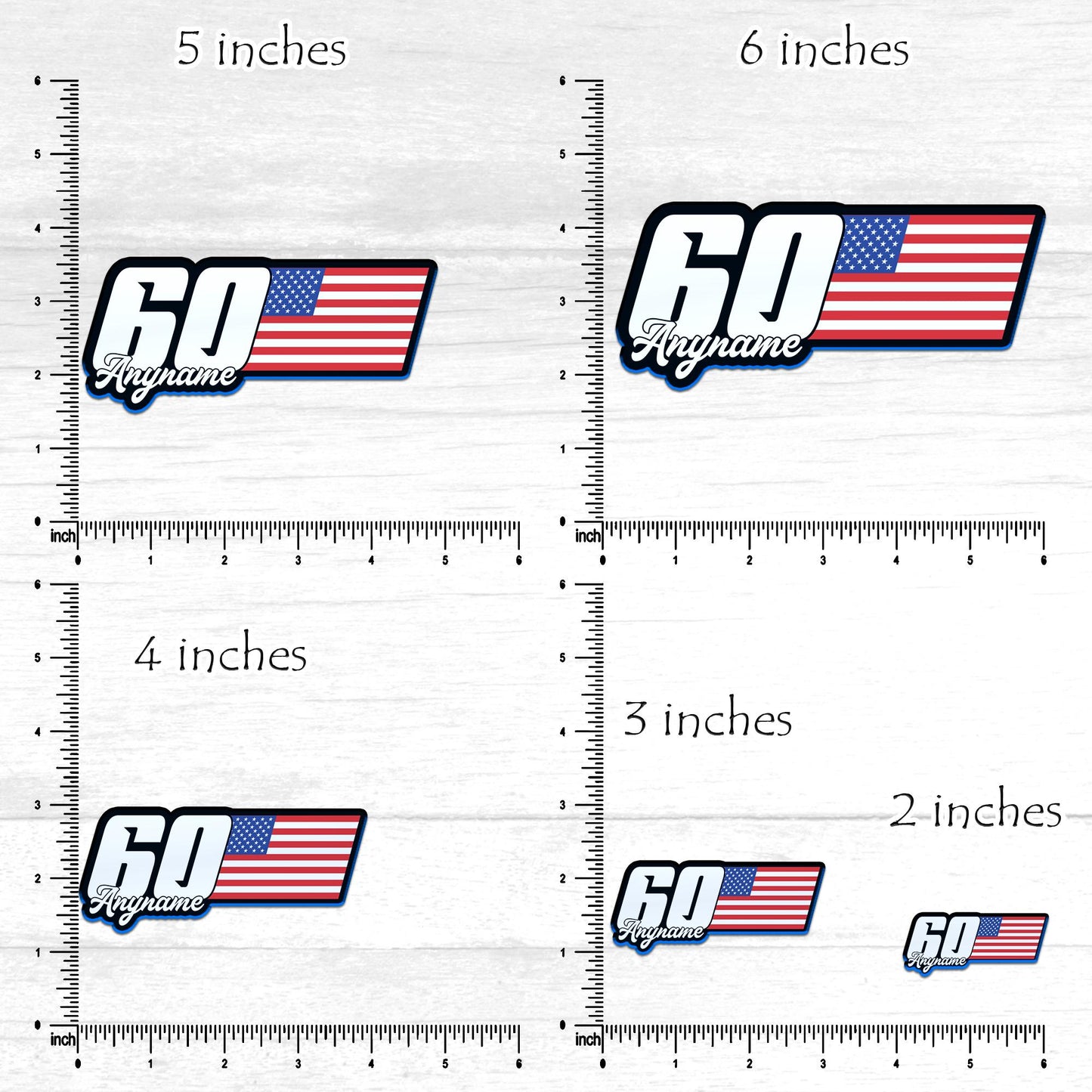 Custom Sticker Name and Flag, Personalized Waterproof Vinyl Decal for Water Bottles, Cars, Bikes, Laptops - Racing, Sport, Initial, Monogram