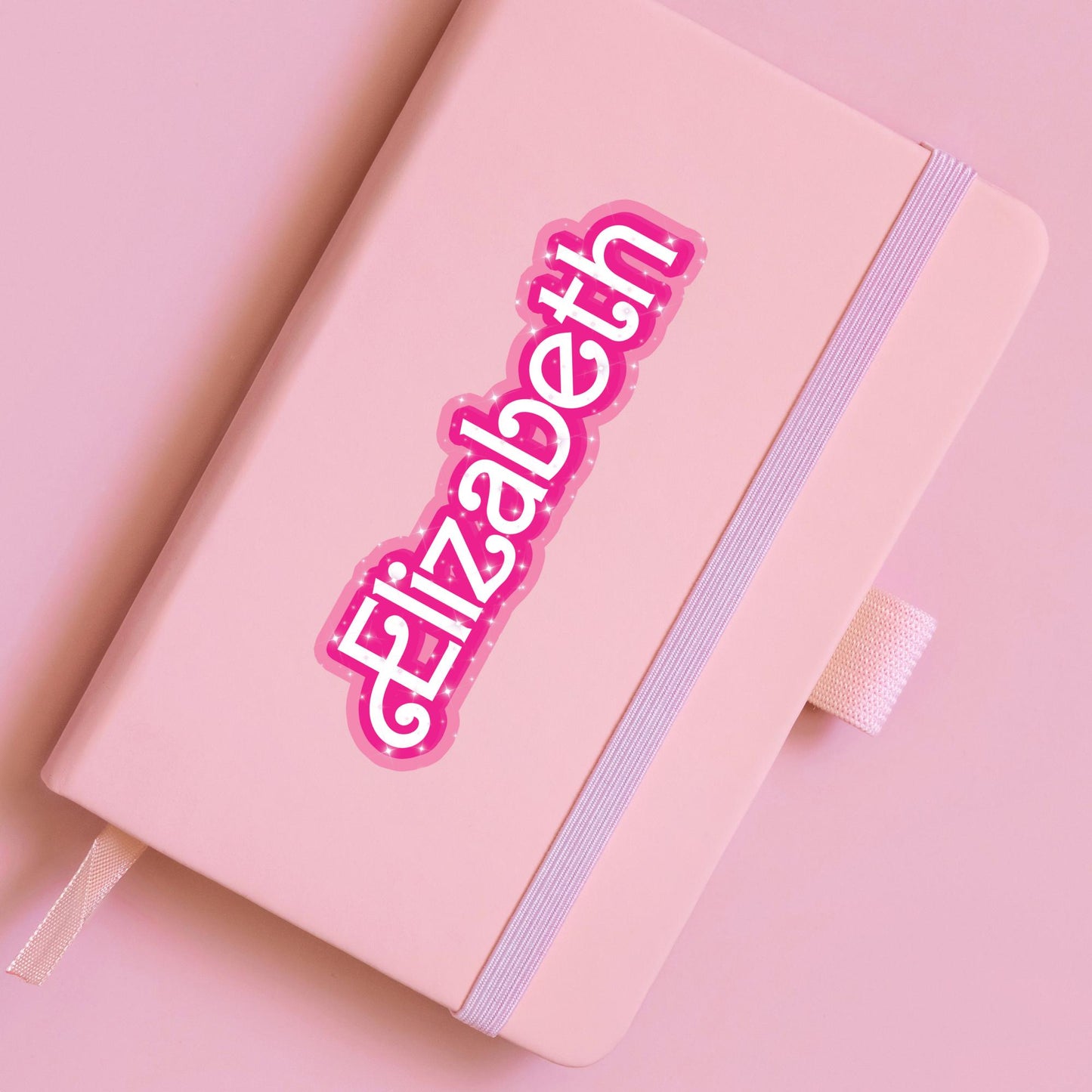 Personalized Name Sticker: Vintage Pink Doll Waterproof Vinyl Decal