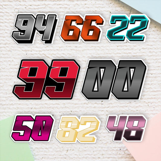 Custom Race Number Stickers: Waterproof Vinyl Decal for Cars, Bikes
