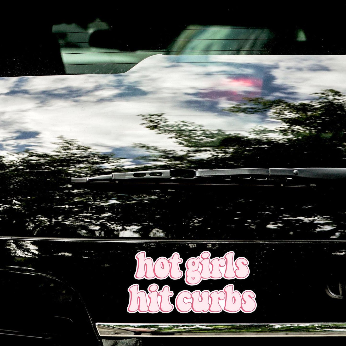 Hot Girls Hit Curbs Sticker, Funny Bumper Sticker: Weatherproof Vinyl Decal for Car Van Truck Bumper Sticker