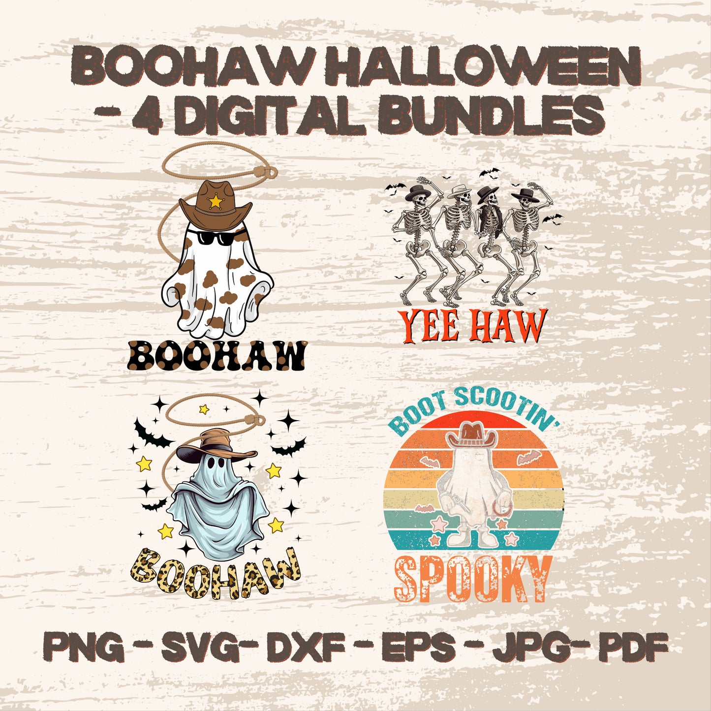 Boohaw HALLOWEEN Design PNG 4 Digital bundle File - SVG to cricut - Png - Dxf - Eps file