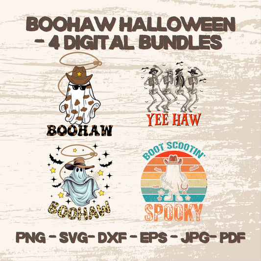 Boohaw HALLOWEEN Design PNG 4 Digital bundle File - SVG to cricut - Png - Dxf - Eps file