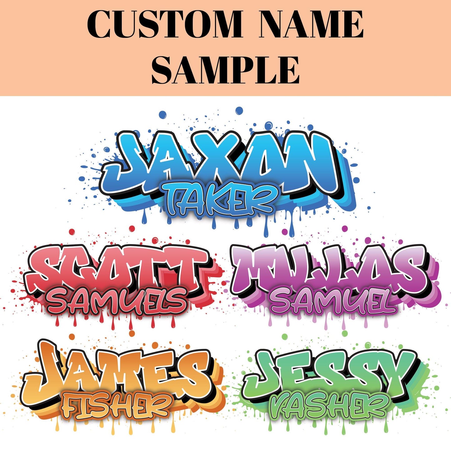 Custom Name Sticker Waterproof: Personalized Graffiti Style Vinyl Decals, Die-Cut Name Labels for Water Bottles, Laptops, Lunchbox