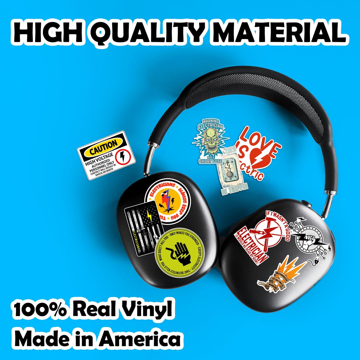 Electrician Stickers: Electricity Explained, Warning Decals (10-Piece Sheet) Made in USA