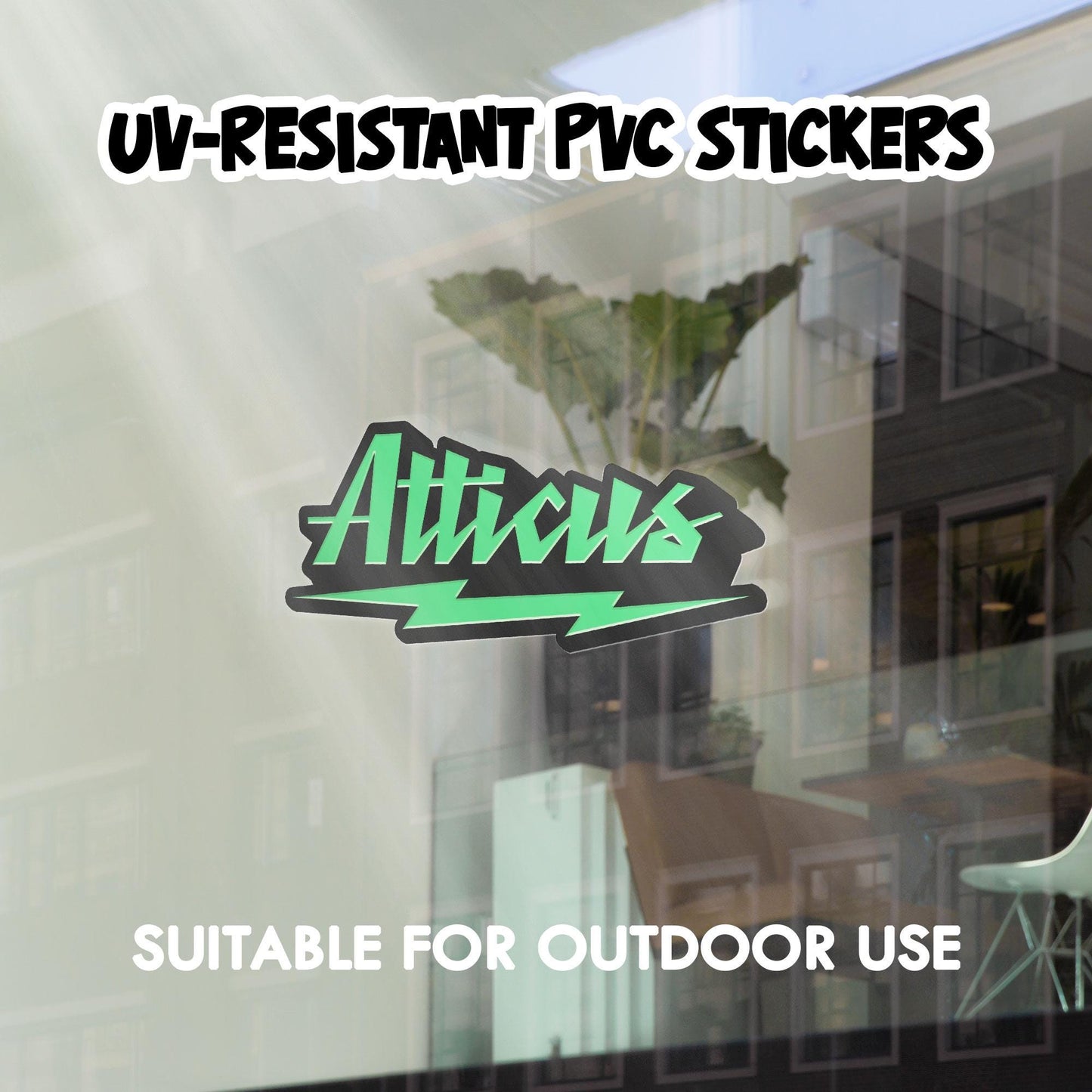 Custom Name Sticker: Thunder Style, Waterproof Decal