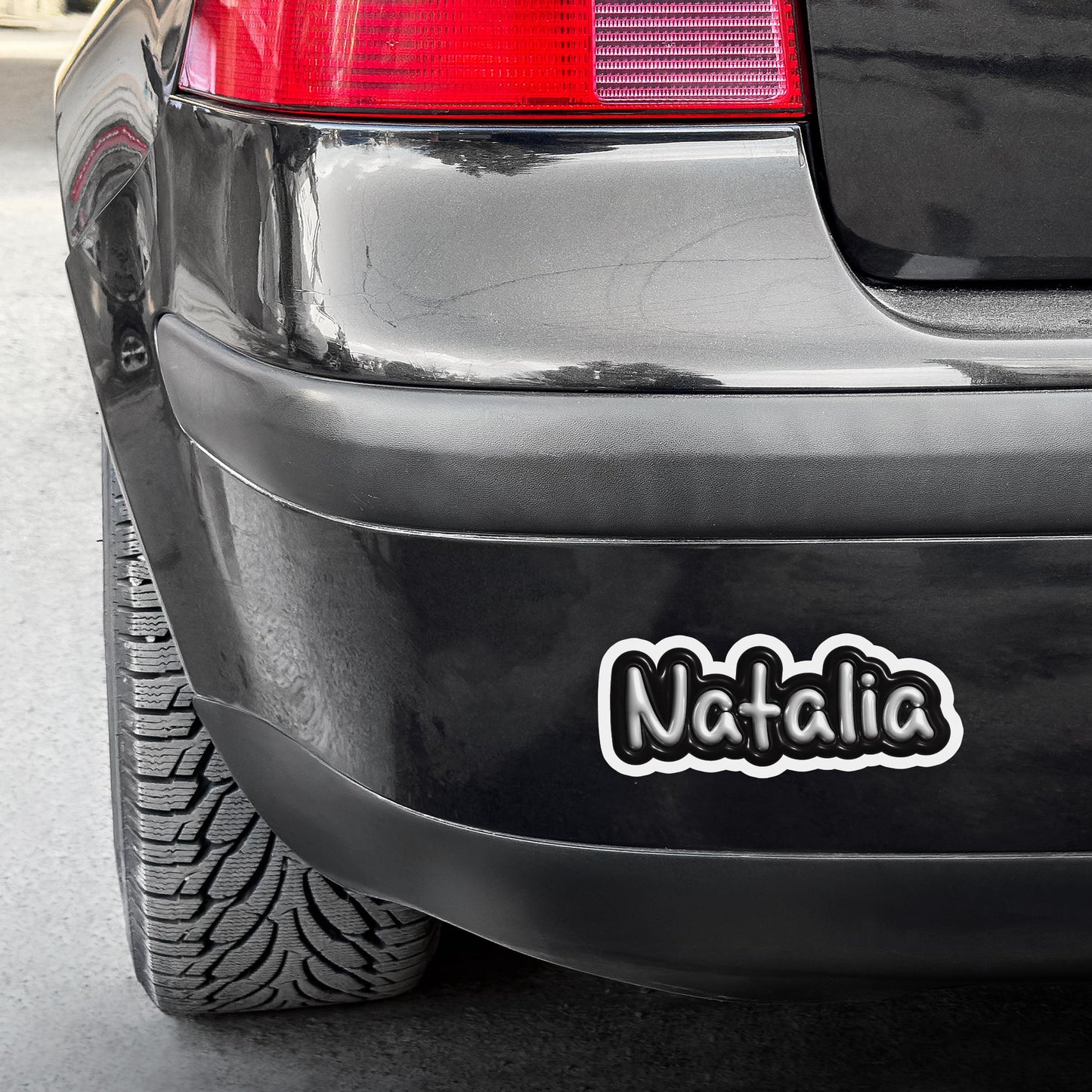 Personalized Waterproof Name Sticker: 3D Style, Hand Lettered Vinyl Decal