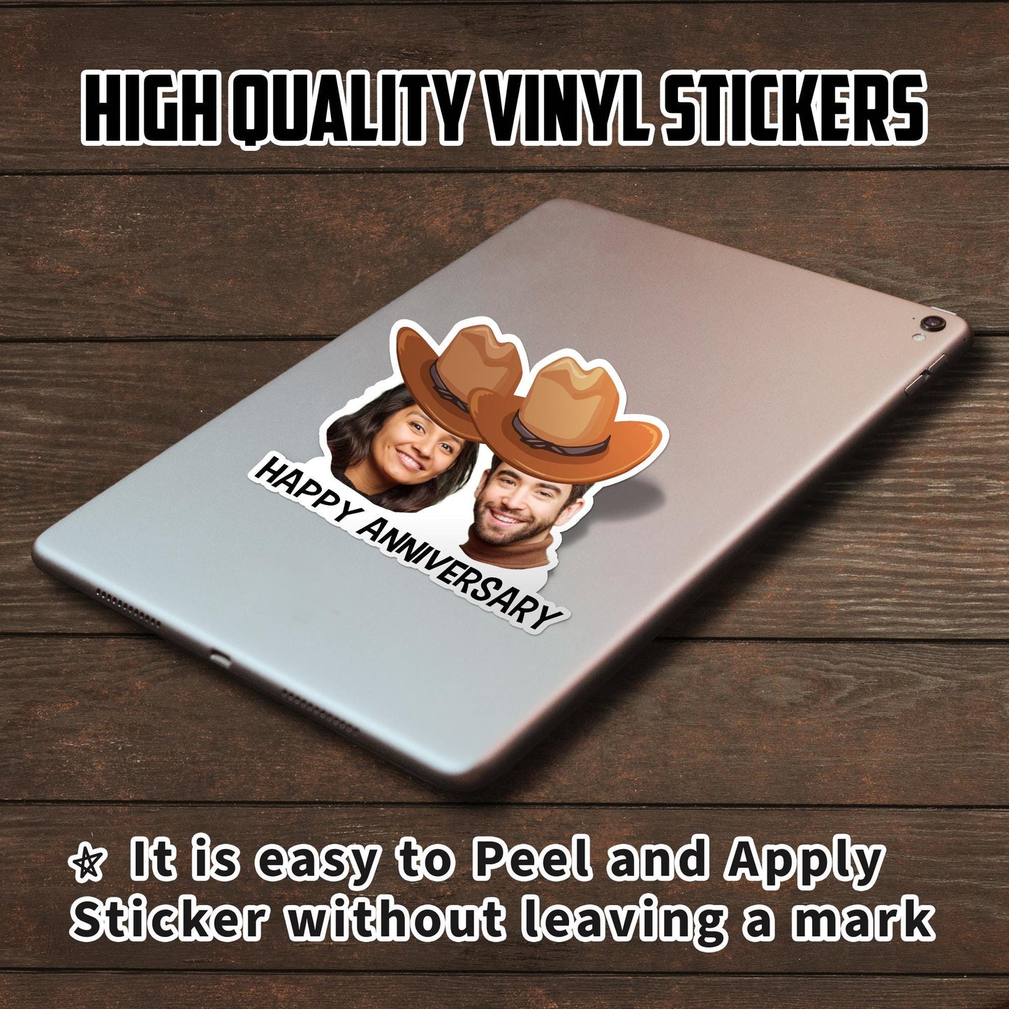 Personalized Cowboy Photo Stickers: Custom Party Favors