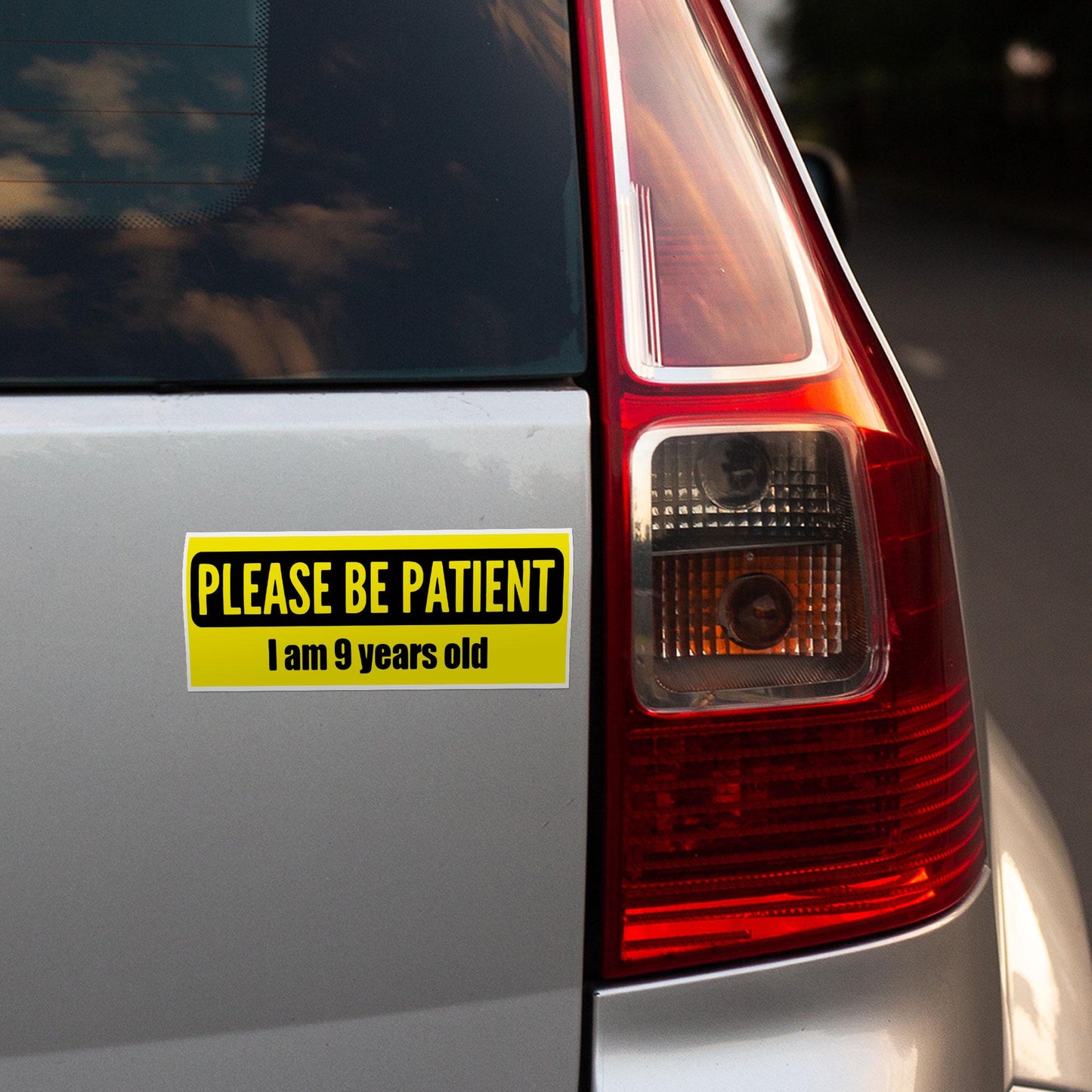 Please be Patient I am 9 Years Old Bumper Sticker Vinyl Waterproof Sticker Decal Car Laptop Wall Window Bumper Sticker