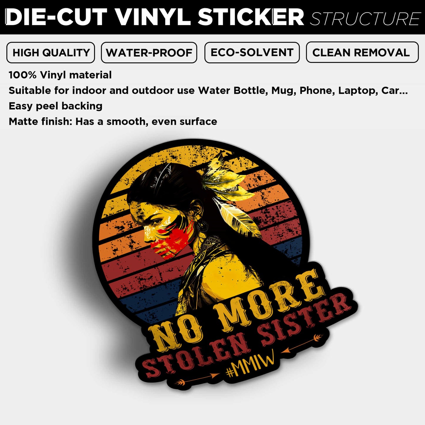 MMIW Sticker: No More Stolen Sisters Vinyl Decal