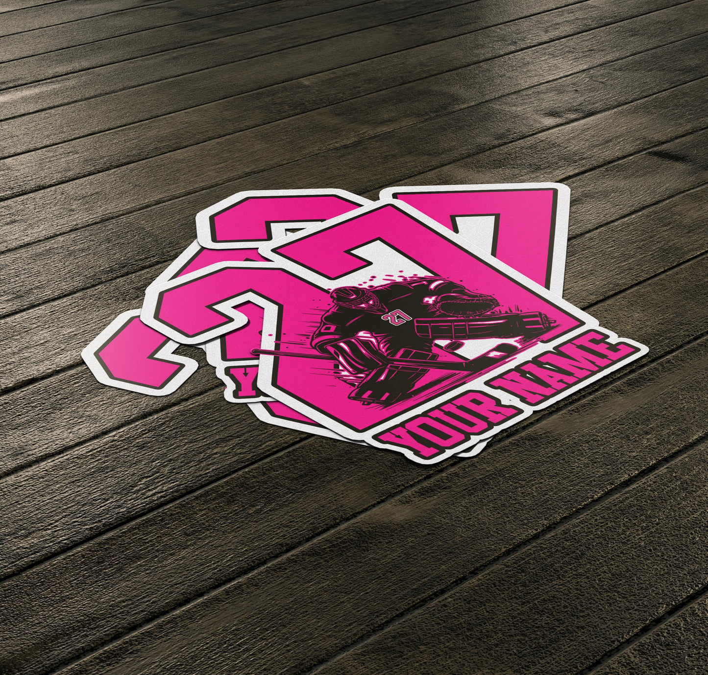Custom Hockey Player Sticker: Personalized Name & Number, Waterproof Vinyl
