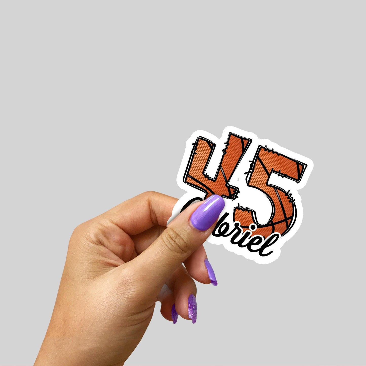 Personalized Basketball Name & Number Sticker: Water Bottle, Laptop Decal
