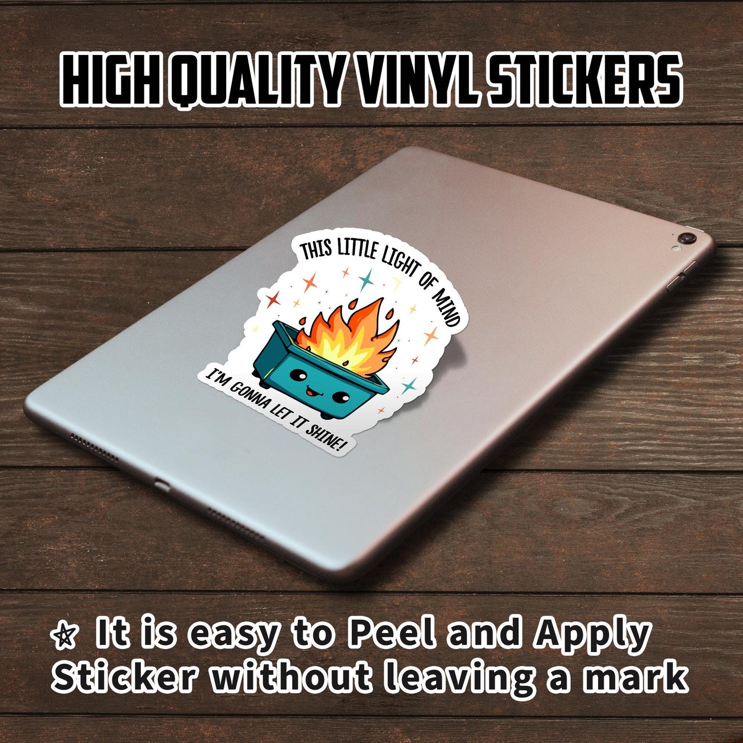 Dumpster Fire Sticker: Funny Sarcastic Anxiety Laptop Decal