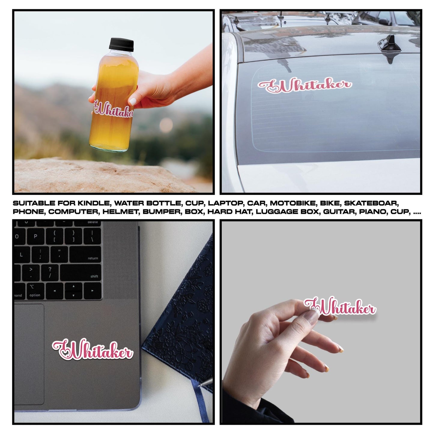 Custom Name Sticker: Waterproof Vinyl Decal for Water Bottles, Laptops