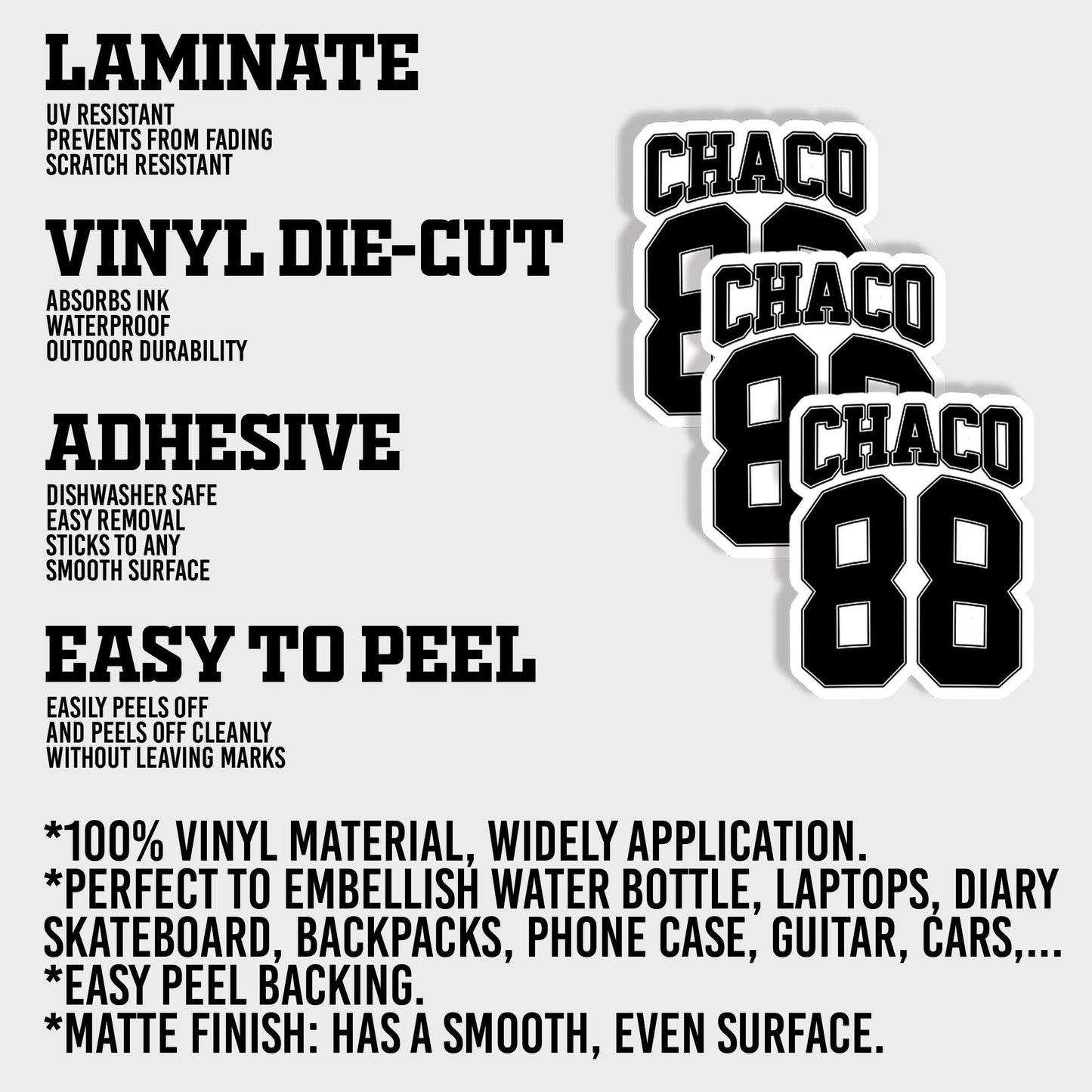 Custom Name & Number Vinyl Sticker: Personalized Water Bottle Decal, Custom Number Sticker for Laptop, Helmet, Kindle