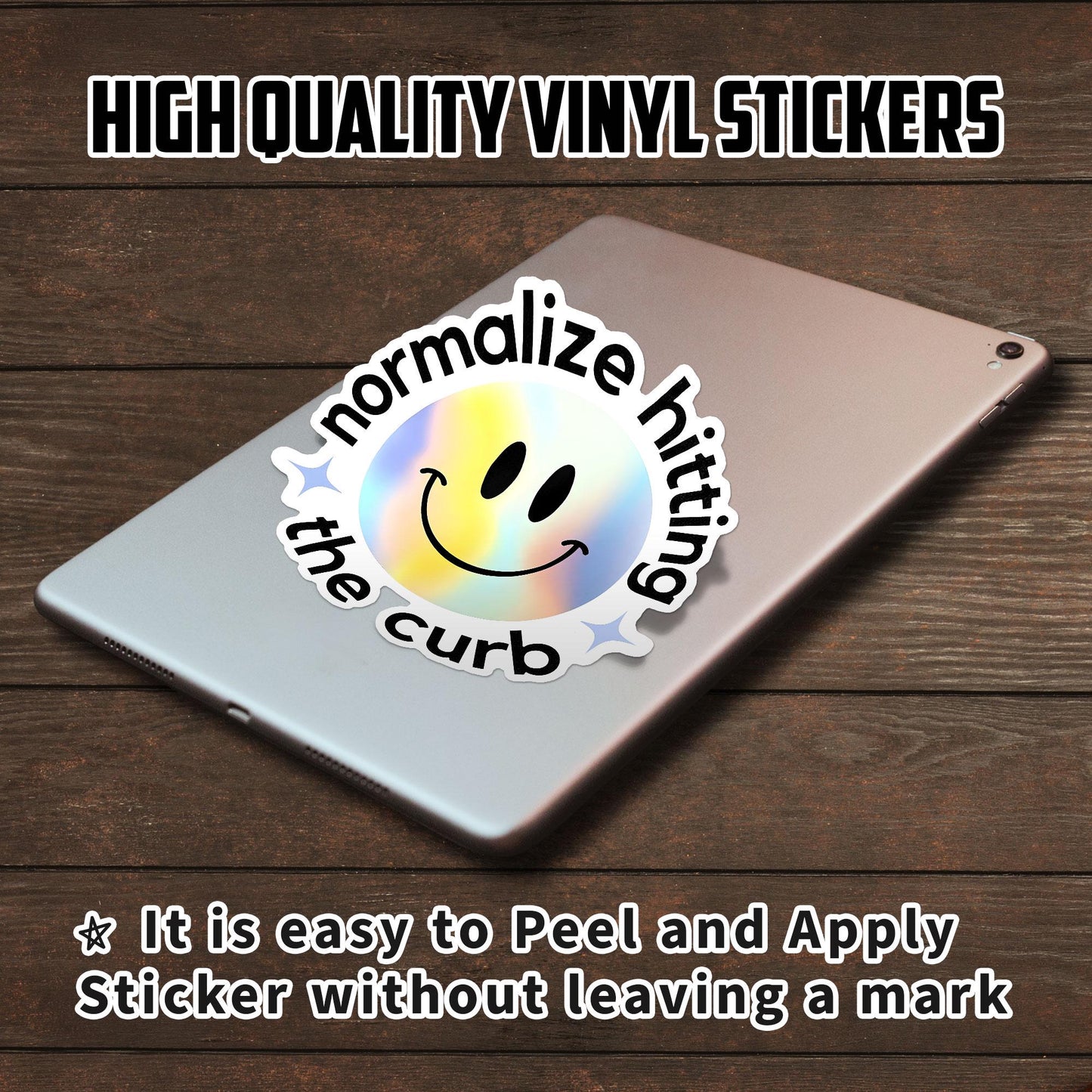 Normalize Hitting The Curb Sticker: Funny Meme Waterproof Vinyl Decal