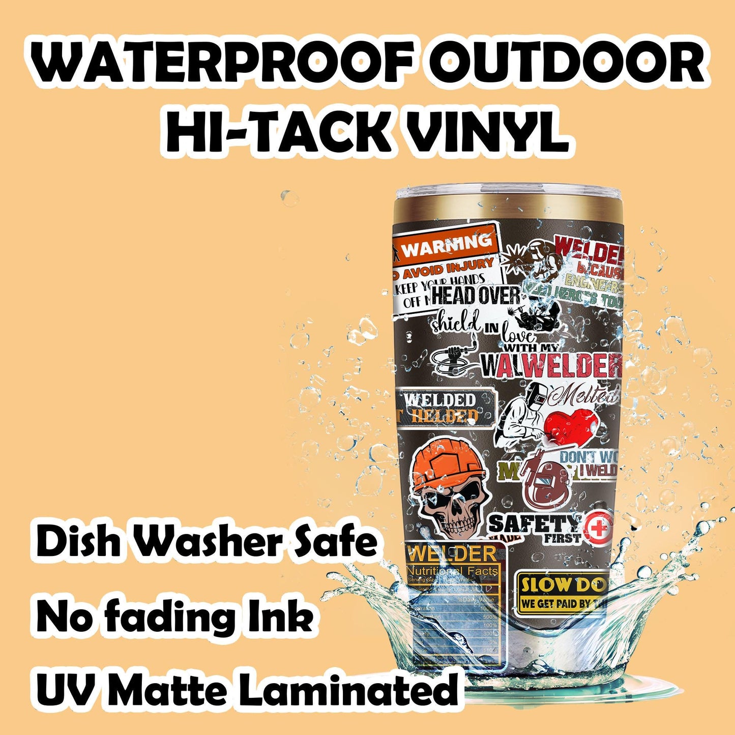 Welder Hard Hat Stickers: Funny Construction Helmet Decals - 10 PC
