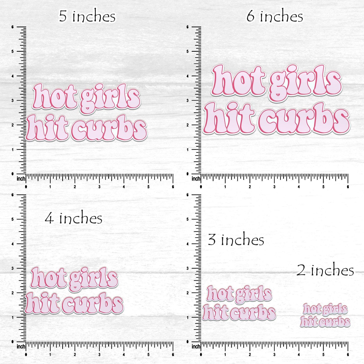 Hot Girls Hit Curbs Sticker, Funny Bumper Sticker: Weatherproof Vinyl Decal for Car Van Truck Bumper Sticker