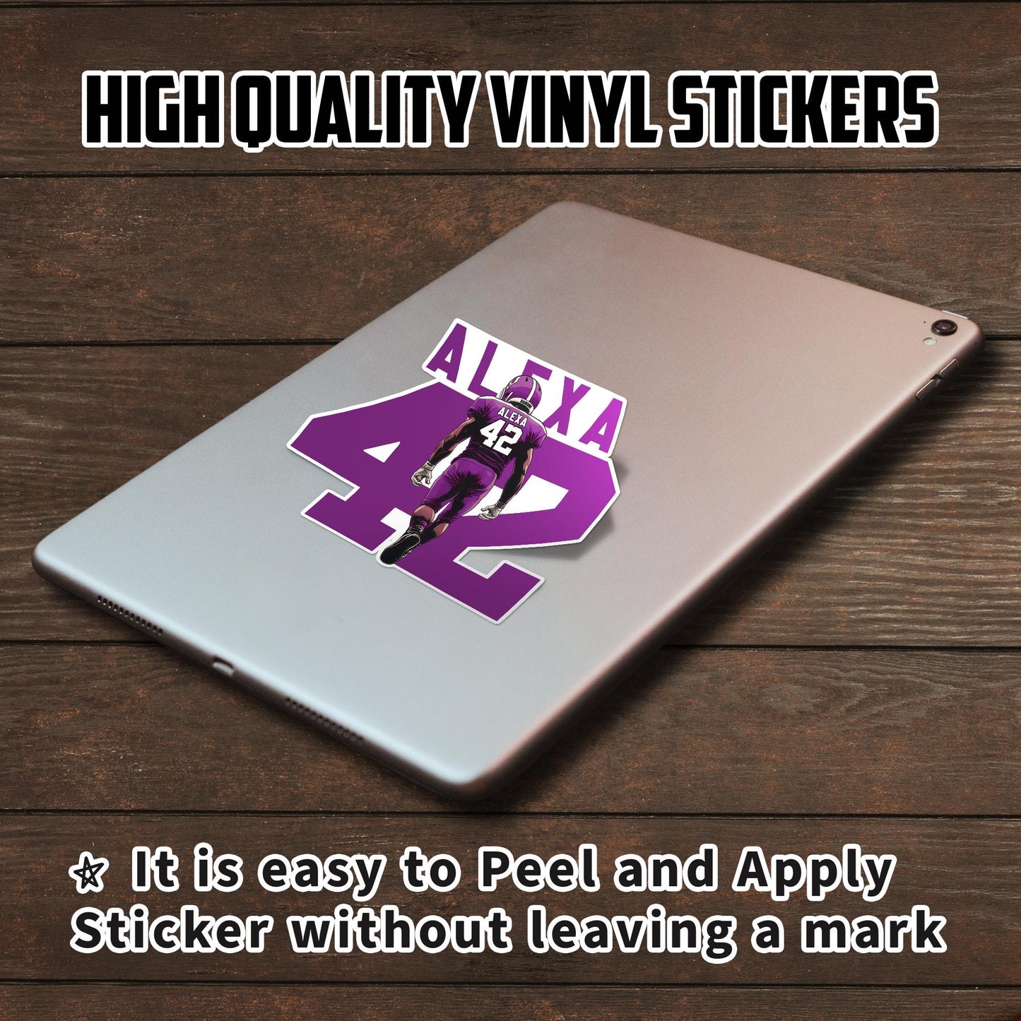 Custom Football Name Sticker: Waterproof Vinyl Decal for Water Bottles
