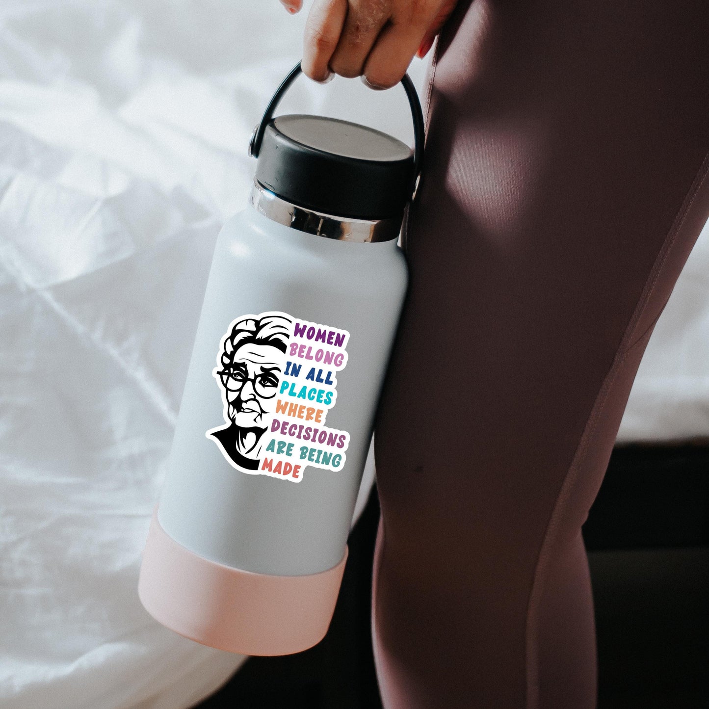 RBG Quote Sticker: Women Belong In All Places, Laptop Decal