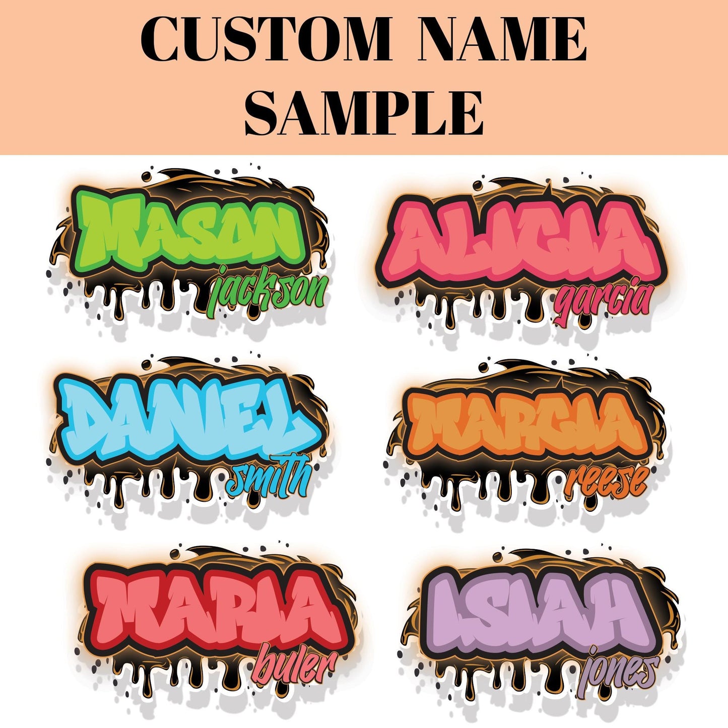 Custom Name Sticker: Personalized Die-Cut Vinyl Graffiti Decal Sticker for Water Bottle, Laptop, Cup, Toolboxes, Daycare Labels