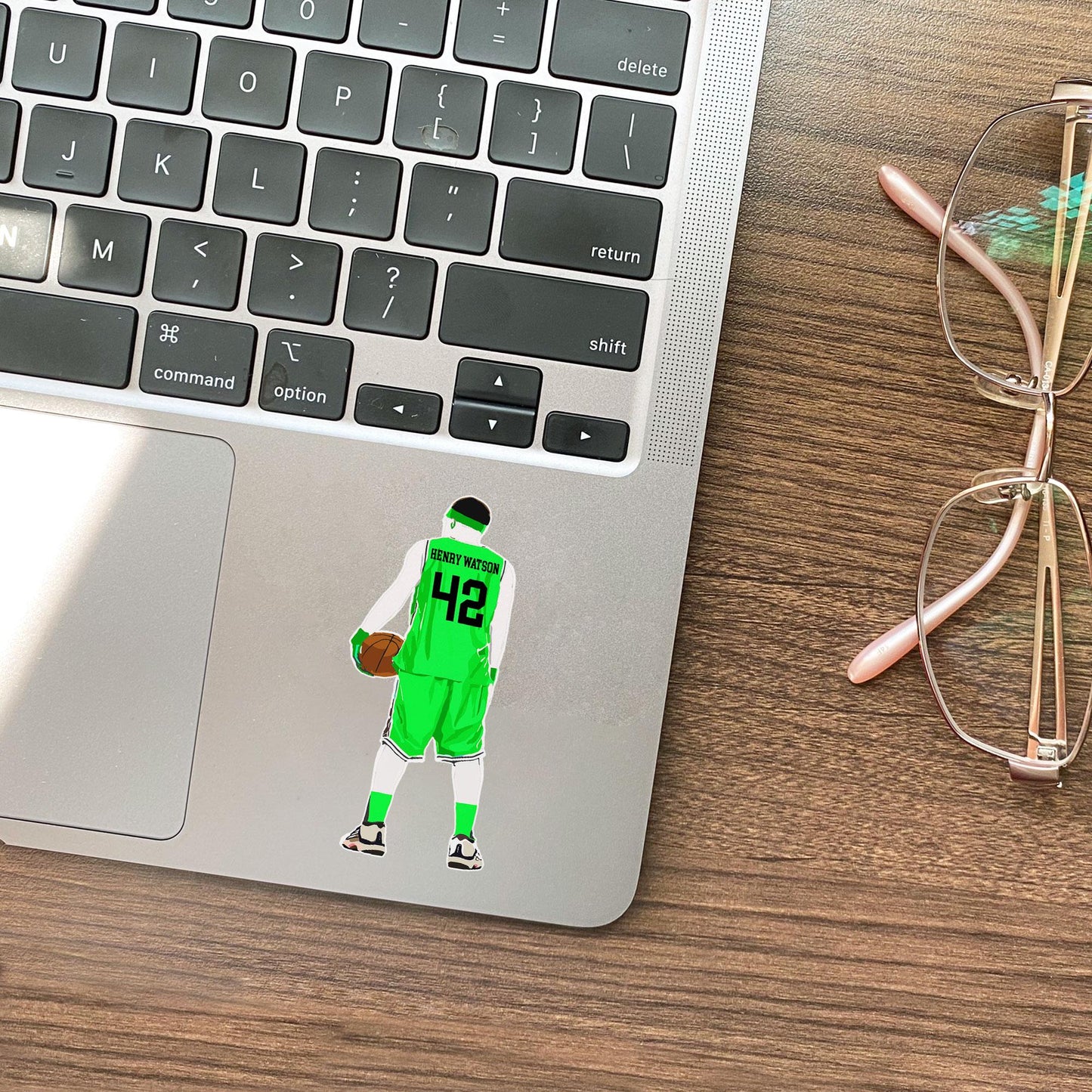 Personalized Basketball Player Sticker: Custom Name & Number Decal