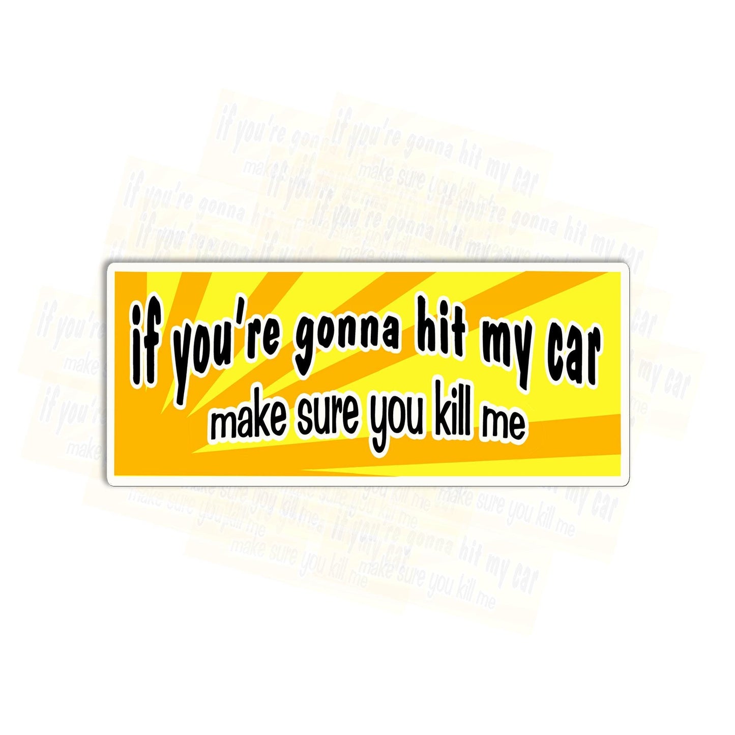 Funny Bumper Sticker: If You’re Gonna Hit My Car
